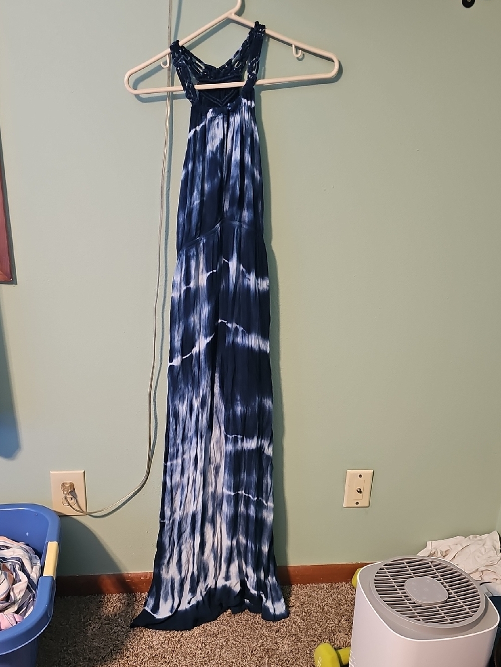 Dainty Hooligan Navy and White Tie-Dye Maxi Dress